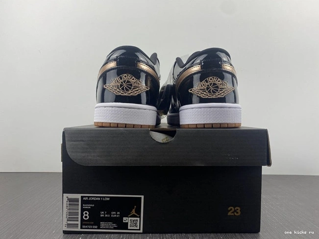 Chep Onekick Patent Retro Durable 3726 Jordan1 554723- Black Gold 1014